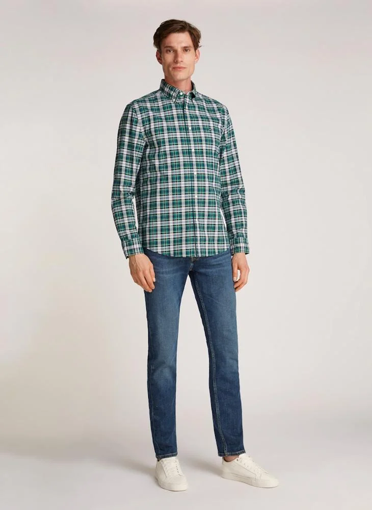 تومي هيلفيغر Checked Regular Fit Poplin Shirt