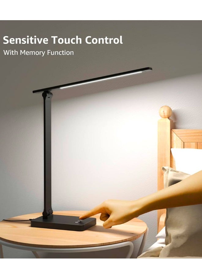 Chase Up Desk Lamp, LED Desk Lamp with Power Adapter, 9.2W 750lm, Dimmable Desk Lamps Office, 5 Brightness Levels x 5 Colour Modes, Touch Control Daylight Lamp for Office, Study, Bedroom, Nails, Reading - Image 2