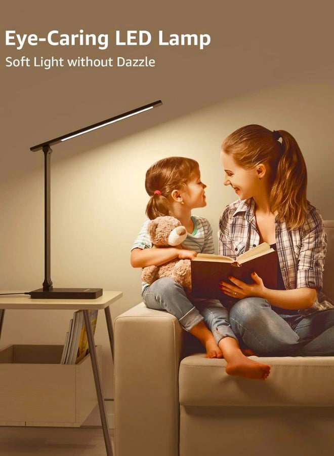 Chase Up Desk Lamp, LED Desk Lamp with Power Adapter, 9.2W 750lm, Dimmable Desk Lamps Office, 5 Brightness Levels x 5 Colour Modes, Touch Control Daylight Lamp for Office, Study, Bedroom, Nails, Reading - Image 3