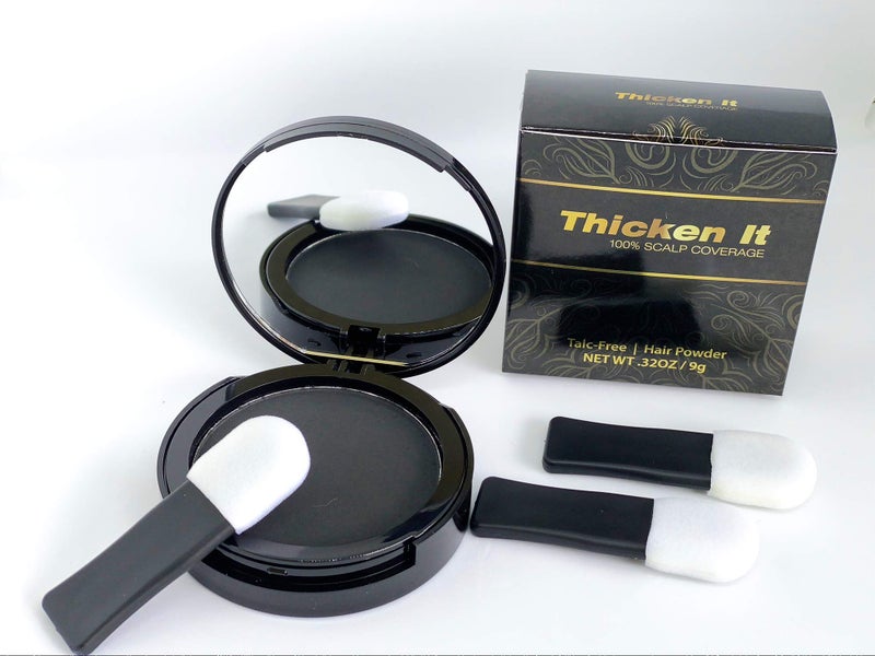 Simply Extensions Thicken It 100% Scalp Coverage Hair Powder - BLACK - Talc-Free, Water Resistant Hair Loss Concealer, Thicker Than Hair Fibers & Sprays - Image 1