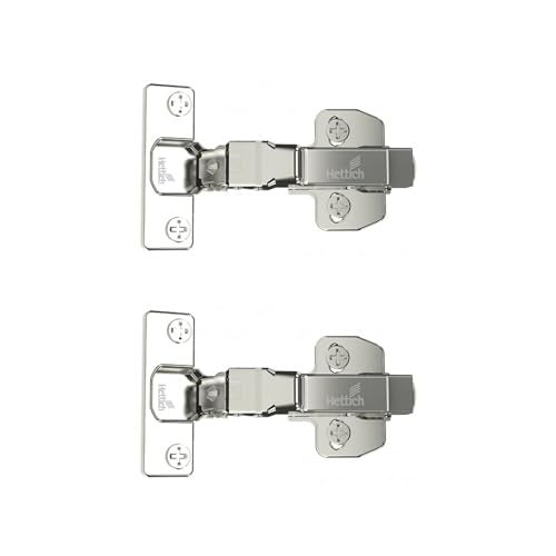 Hettich Onsys 4447i Door Hinge with Mounting Plates & Cover Caps | Quality Certified to European Standard | 105° Door Opening Angle | (Door Thickness 14-25 mm : 9.5 Crank) | Pack of 1 (2 Hinges) - Image 1