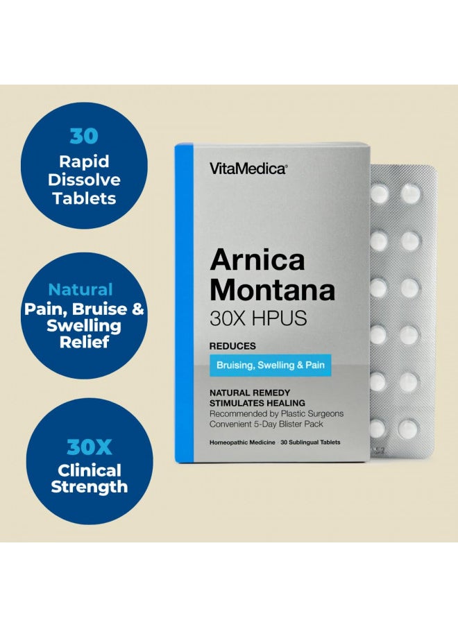 VitaMedica - VitaMedica | Arnica Montana | 30X | HPUS | Made in USA | Plant Based | Bruising | Swelling & Inflammation | Muscle Pain Relief | Post Surgery | Homeopathic Remedies | Arnica Tablets | 30 Ct - Image 1