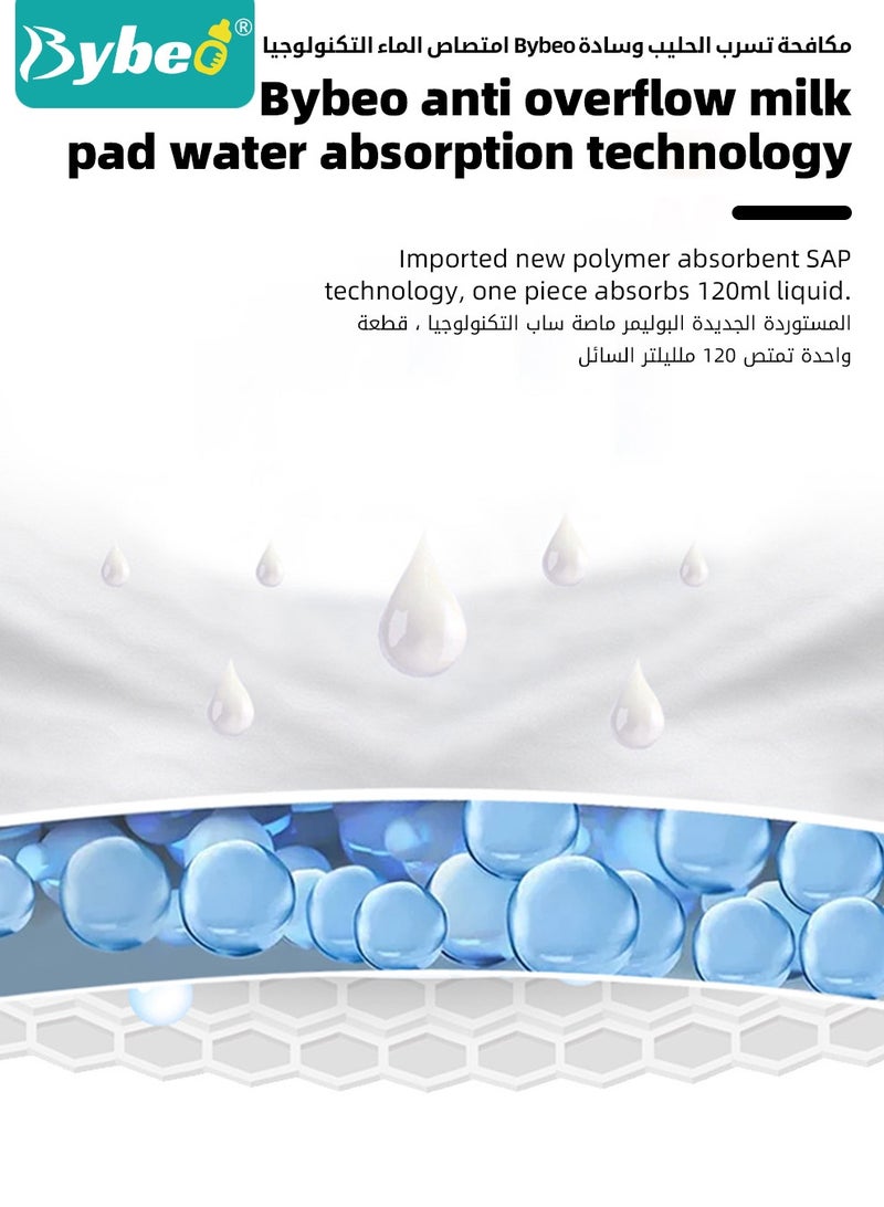 Bybeo 100 Count Disposable Nursing Pads For Breastfeeding, Ultra-Thin and Super-absorbent Breast Pads, Soft and Breathable Feeding Pads, 3D Shape Nipple covers, Individually Packaged - Image 4