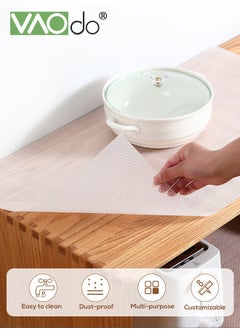VAOdo Shelf Liner Clear Waterproof Pantry Cabinets Liners EVA Kitchen Liner Washable Easy to Cut Drawer Mat for Kitchens Non-Adhesive Liner Stain-Proof Shelf Drawer Cabinet Liner 30*300CM  - Image 2