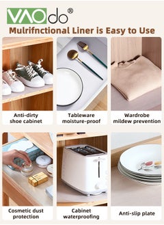 VAOdo Shelf Liner Clear Waterproof Pantry Cabinets Liners EVA Kitchen Liner Washable Easy to Cut Drawer Mat for Kitchens Non-Adhesive Liner Stain-Proof Shelf Drawer Cabinet Liner 30*300CM  - Image 3