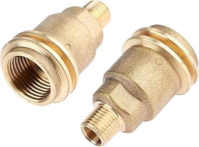 Mtsooning 2PCS 1/4 Inch QCC1 Solid Brass Nut, Propane Hose Adapter Gas Fitting Adapter Male Pipe Thread Propane Quick - Image 1