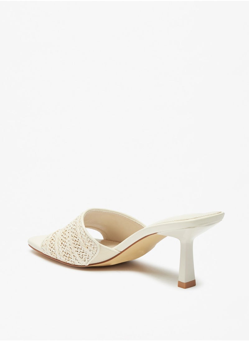 Flora Bella By Shoexpress - Womens Flora Bella Textured Slip On Sandals with Stiletto Heels - Image 1