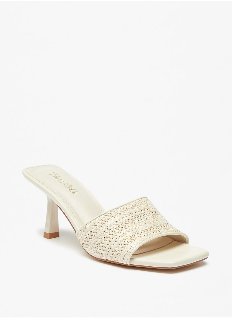 Flora Bella By Shoexpress - Womens Flora Bella Textured Slip On Sandals with Stiletto Heels - Image 1