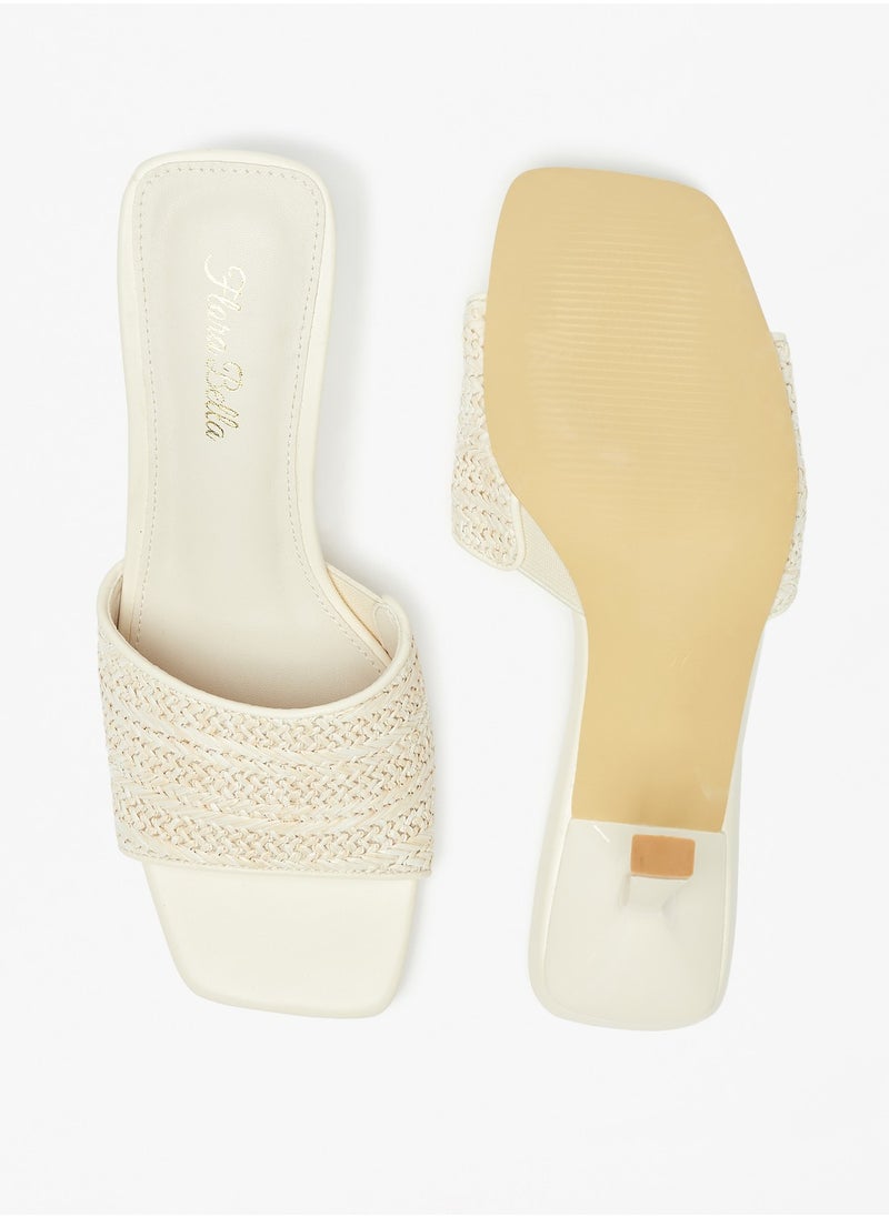 Flora Bella By Shoexpress - Womens Flora Bella Textured Slip On Sandals with Stiletto Heels - Image 1