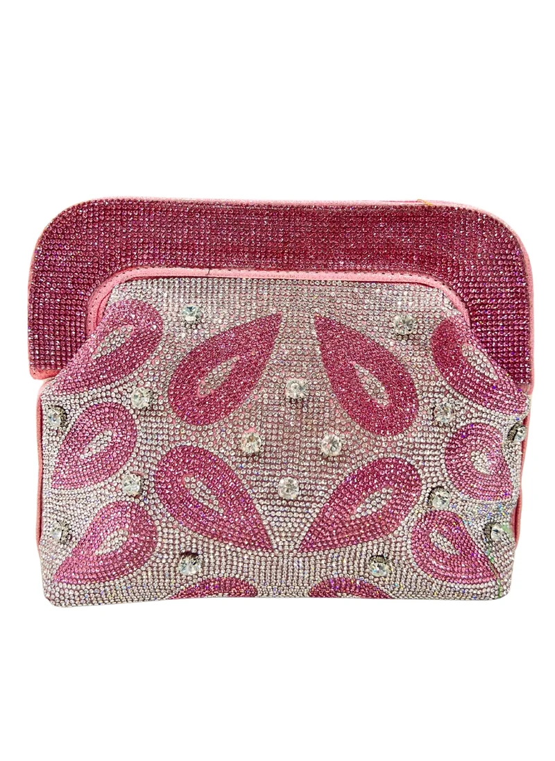 Harsha's Glam Clutches Beaded Rhinestone Clutch