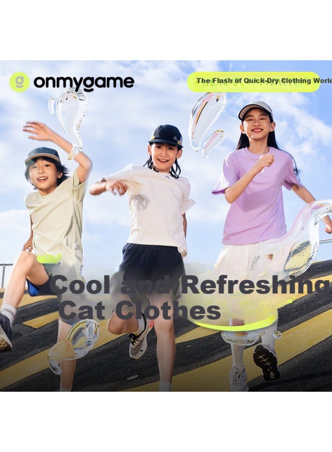Onmygame Quick-dry Kids Sports T-shirt Antibacterial Short Sleeve For Boys And Girls Deep Sea Blue 130 - Image 2