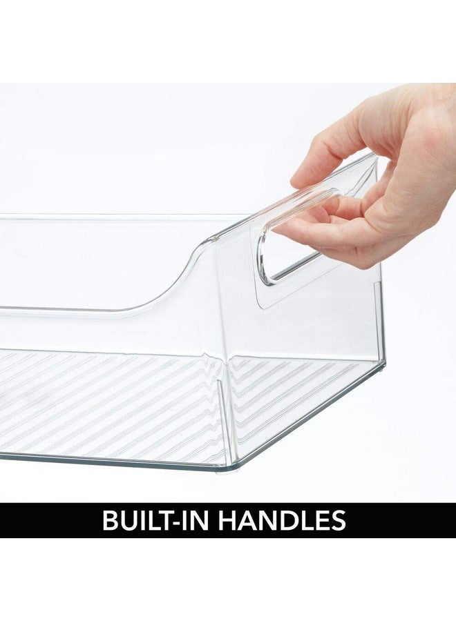 mDesign Portable Nursery Storage Plastic Baby Organizer Storage Caddy Bin w/Handles for Kids/Child Essentials - Holds Diapers, Wipes, Bottles, Baby Food - 16" Long - Ligne Collection - 2 Pack - Clear - Image 3