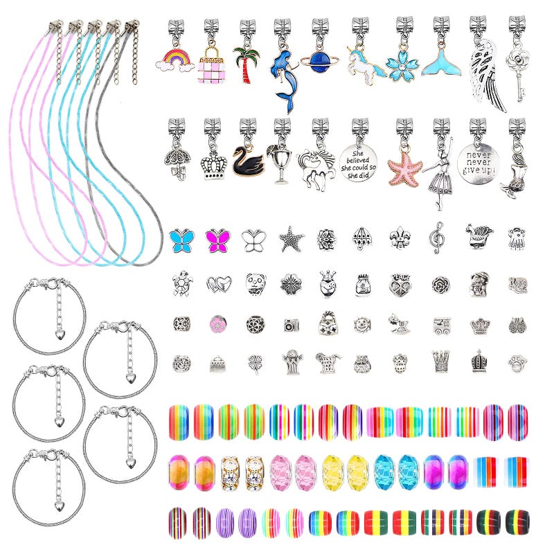 SUREHOME Jewelry Making Kit for Girls 8-12, 110 Pcs Charm Bracelet Making Kit DIY Toy Art and Crafts for Kids Ages 4-8 Birthday Christmas Gifts for Little Girls 5 6 7 9 10 11 Years Old Trendy Stuff - Image 2