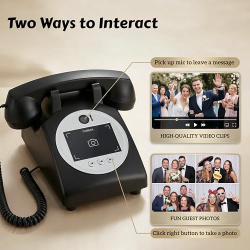 RetroVox Video Audio Guest Book Wedding Phone Guestbook Creative Easy to Use Fun Engagements Anniversaries Baby Showers Graduation C Black - Image 3
