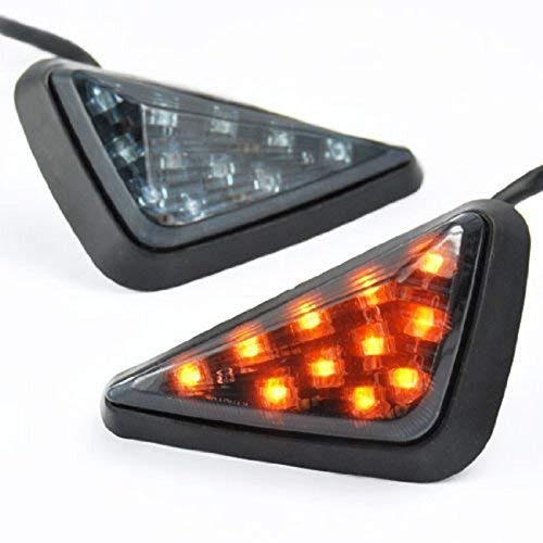 Gear Up Universal Triangle Flush Mount LED Turn Signals Blinker/Indicator For Bajaj Pulsar RS 200, Smoky Color (Set of 2 PCs) - Image 2