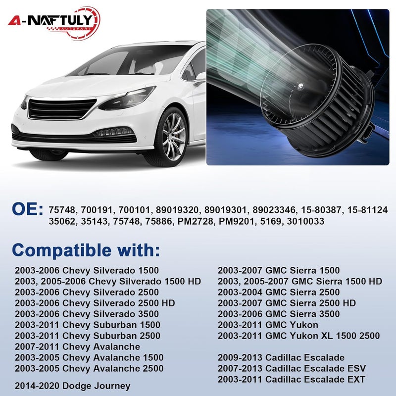 A-NAFTULY AC Blower Motor Fan Replacement for Chevy and GMC Models - Image 3