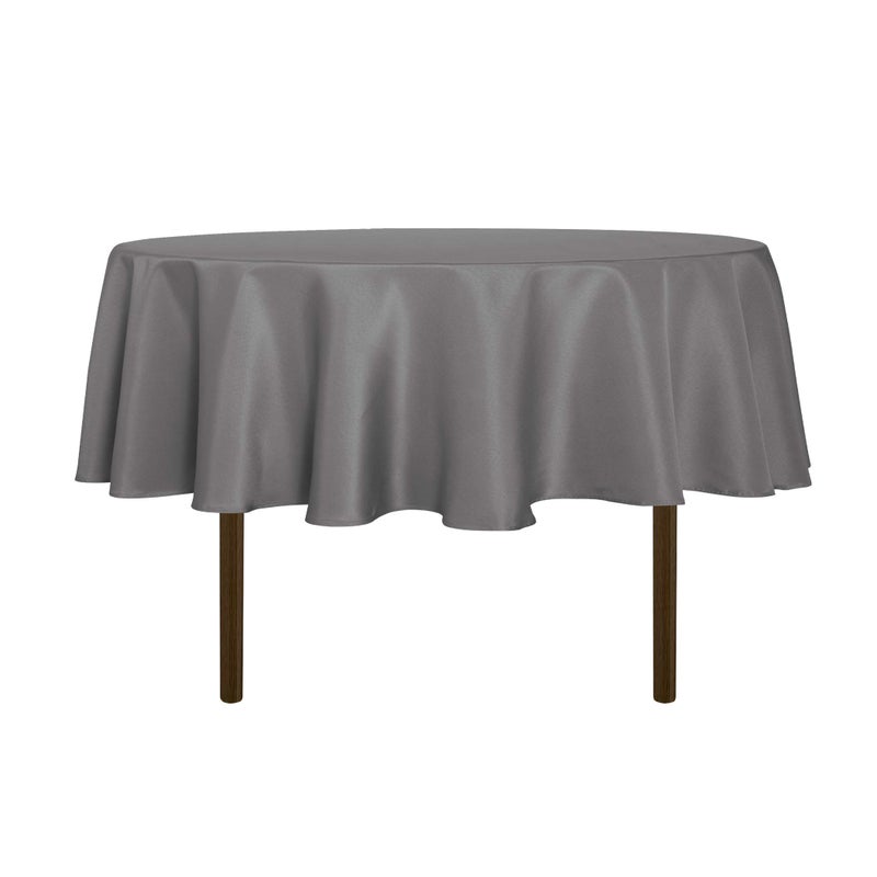 sancua Round Tablecloth 70 Inch Water Resistant Spill Proof Washable Polyester Table Cloth Decorative Fabric Table Cover for Dining Tables Buffet Parties and Camping Light Grey