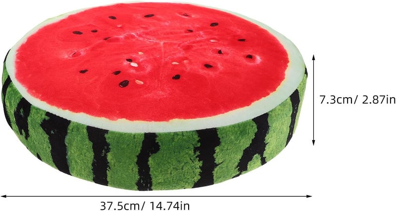 Watermelon Shaped Plush Throw Pillow 3D Realistic Fruit Cushion Soft Washable Seat Pad Decorative for Living Room Bedroom - Image 2