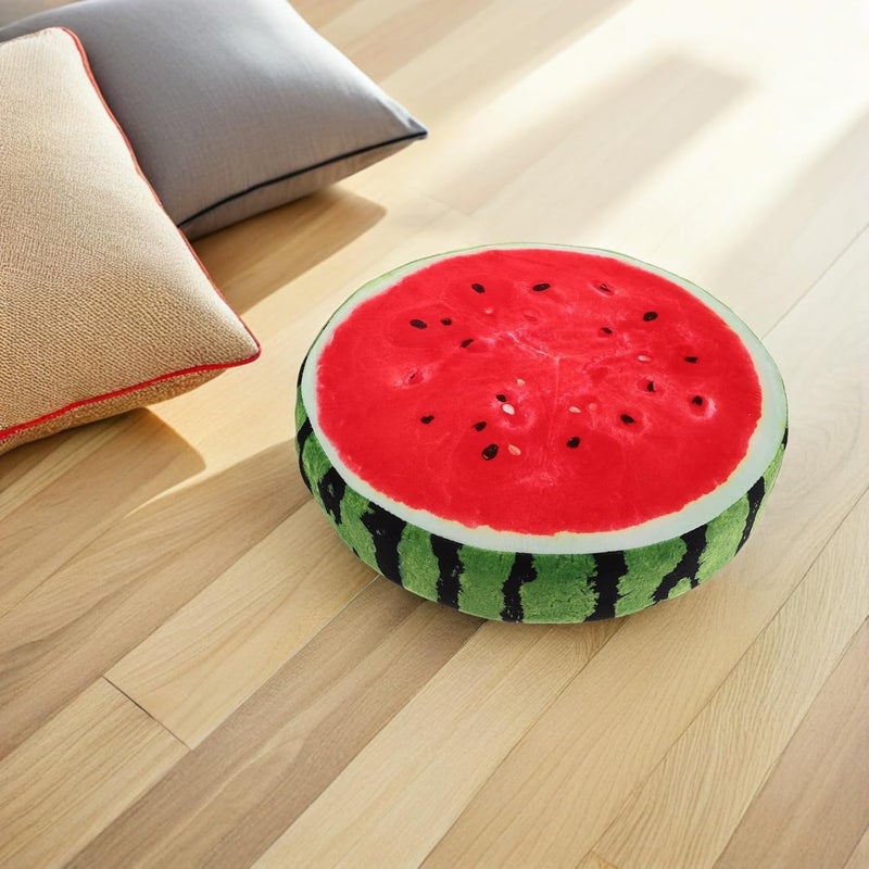 Watermelon Shaped Plush Throw Pillow 3D Realistic Fruit Cushion Soft Washable Seat Pad Decorative for Living Room Bedroom - Image 5