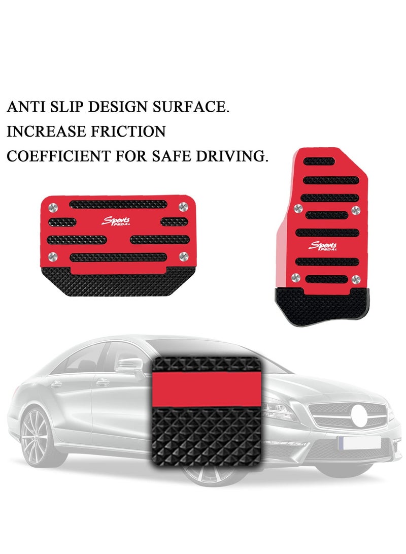 SYOSI Automatic Transmission Pedal Covers Replacement Kit 2PCS Aluminum Alloy NonSlip Safty Gas Pedal brake Pedal Cover Sporty Car Decor Universal Car Accessories - Image 3