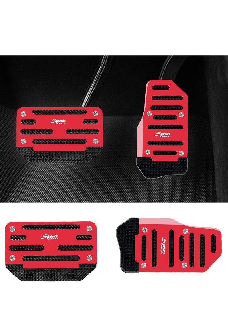 SYOSI Automatic Transmission Pedal Covers Replacement Kit 2PCS Aluminum Alloy NonSlip Safty Gas Pedal brake Pedal Cover Sporty Car Decor Universal Car Accessories - Image 1