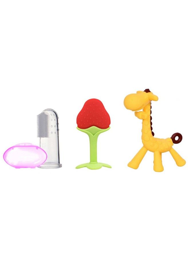 Tinny Tots Baby Soft Silicone Fruit Shaped Teether Teething Toys For Baby Textured Molar Teeth Soother Massage Bpa Free; Infants Dental Care Baby Teether For Tooth Gum Pain Relief (Design 97) - Image 1