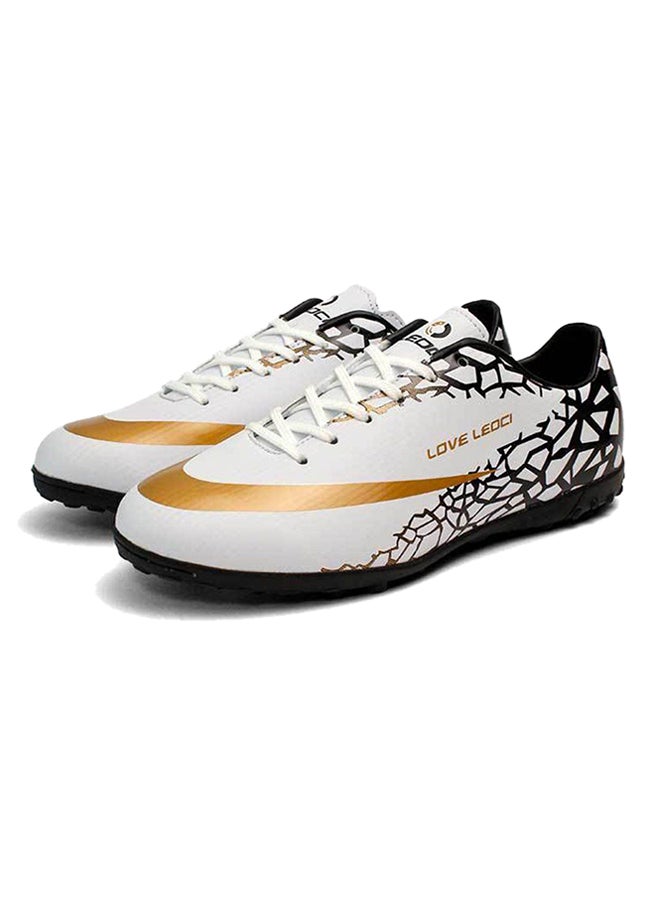 Alyashmac Anti-Skid Outdoor Training Soccer Shoe White/Black - Image 2