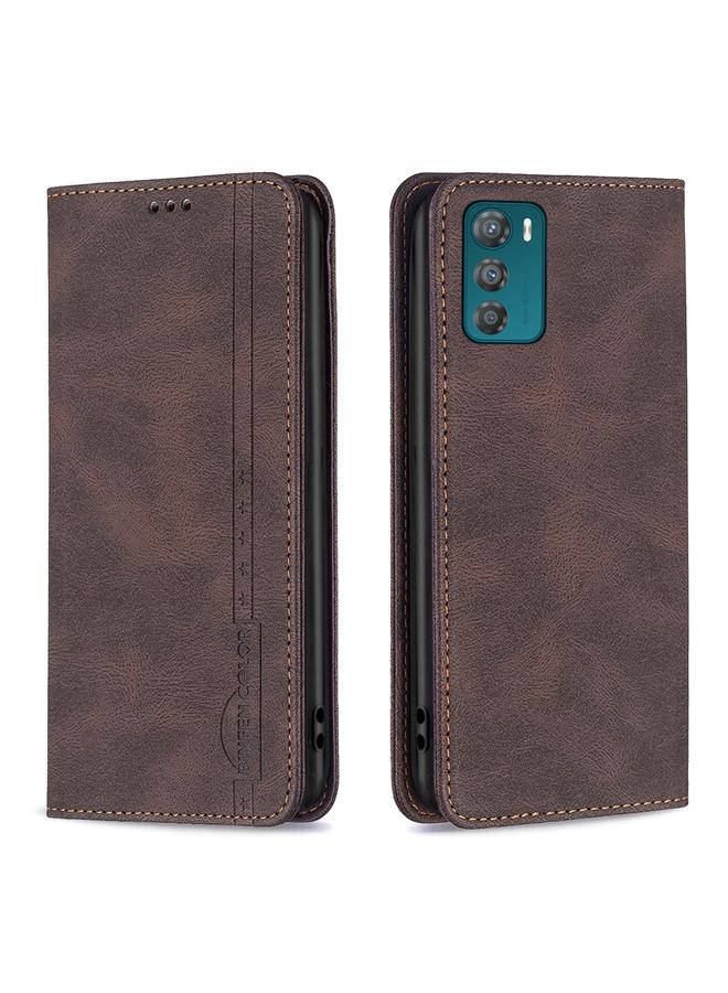 S-TOP Case For Motorola Moto G42 4G Magnetic RFID Blocking Anti-Theft Leather Phone Case - Image 1