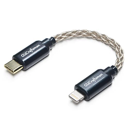 GUCraftsman OTG Cable iOS to Type C/USB C Headphone Amplifier Cable 6N Single Crystal Silver for FiiO BTR5 Q1 Q3 Q3s Qudelix 5K xDuoo Link2 XD-05PLUS E1DA 9038G3 9038S 9038D for iPhone iPad iPod Touch - Image 1