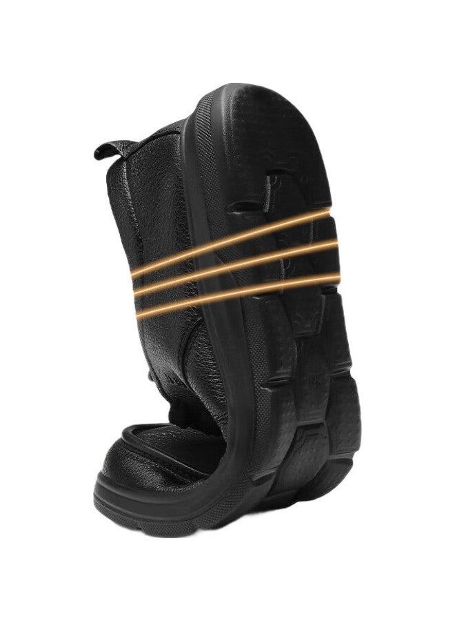 Strongman أحذية جلدية للأعمال للرجال، الجزء العلوي والقاعدة ناعمة، جلد خروف، أحذية جلدية للموظفين، أحذية كاجوال للرجال قابلة للتنفس، Jda351339، أسود، مقاس 40 - Image 2