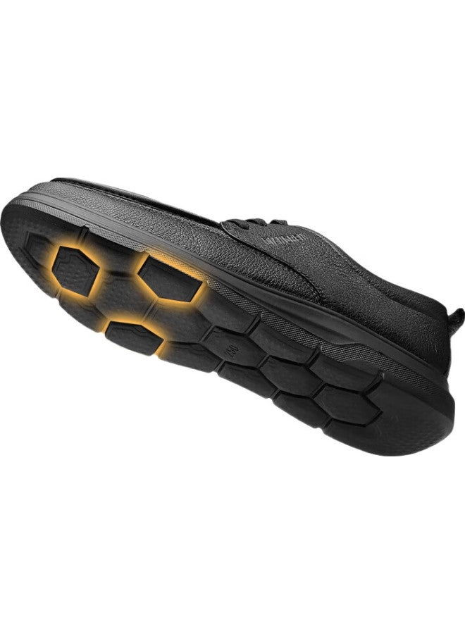 Strongman أحذية جلدية للأعمال للرجال، الجزء العلوي والقاعدة ناعمة، جلد خروف، أحذية جلدية للموظفين، أحذية كاجوال للرجال قابلة للتنفس، Jda351339، أسود، مقاس 40 - Image 1