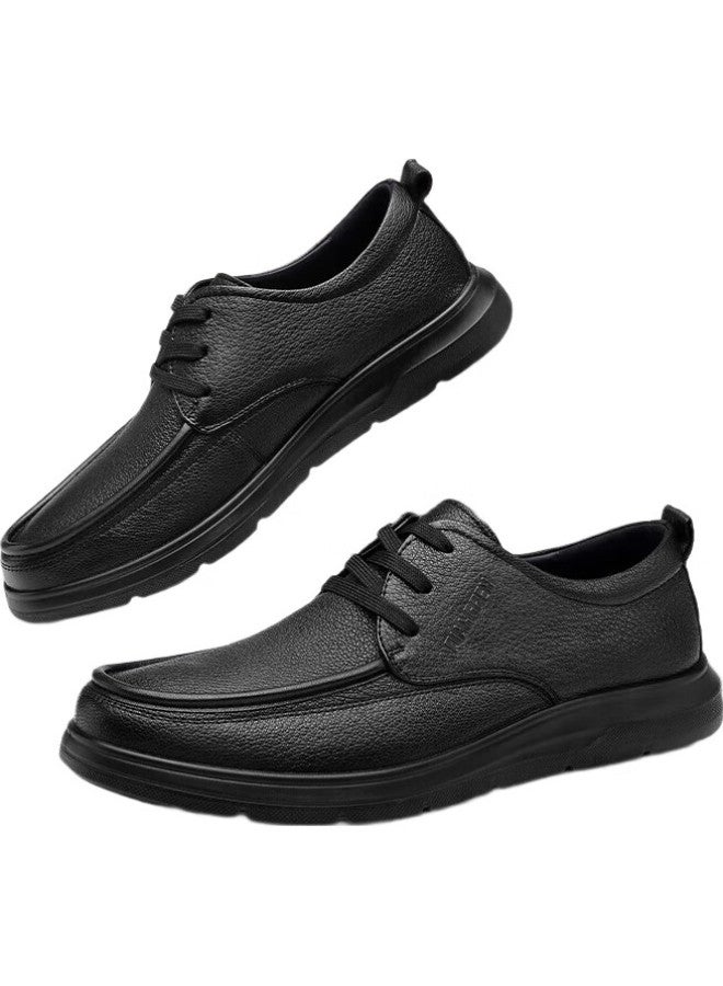 Strongman أحذية جلدية للأعمال للرجال، الجزء العلوي والقاعدة ناعمة، جلد خروف، أحذية جلدية للموظفين، أحذية كاجوال للرجال قابلة للتنفس، Jda351339، أسود، مقاس 40 - Image 3