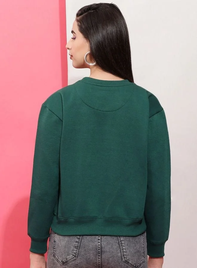 Freehand  Women Regular Fit Printed Crew Neck Long Sleeve Overhead-Crewneck Sweatshirt  | Best Price UAE