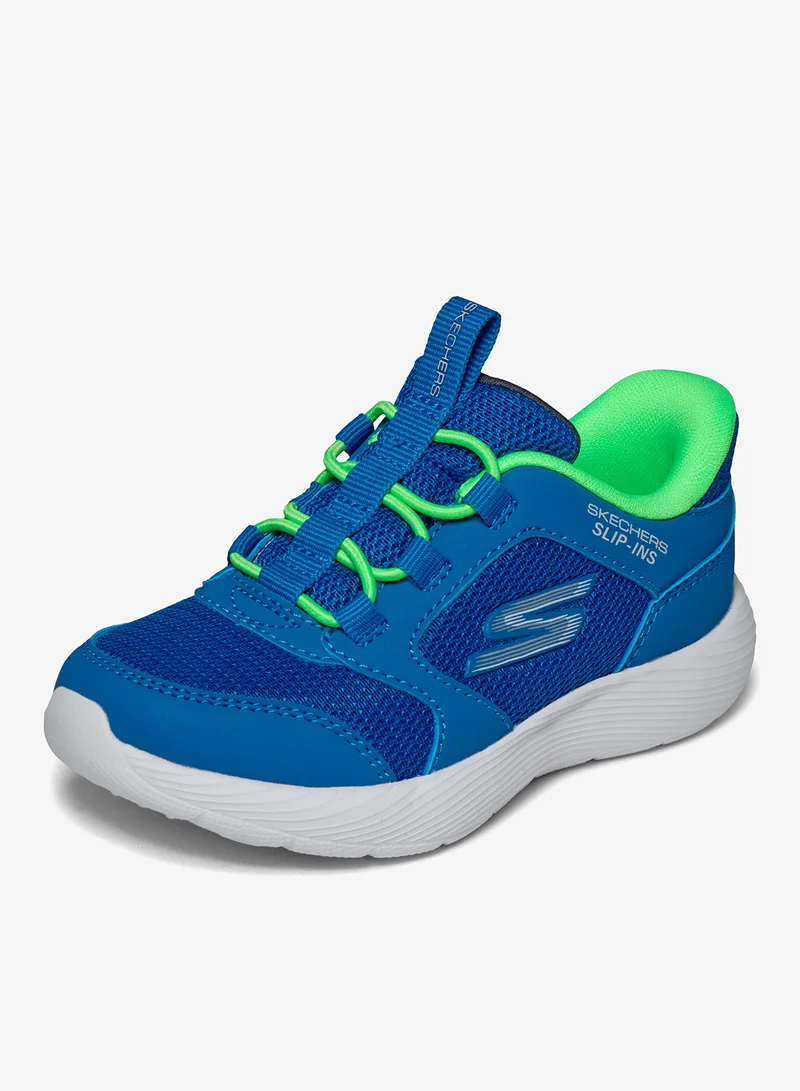 Skechers BLUE SYNTHETIC / TEXTILE / LIME TRIM Infant Dyna-Lite for Men | Best Price UAE
