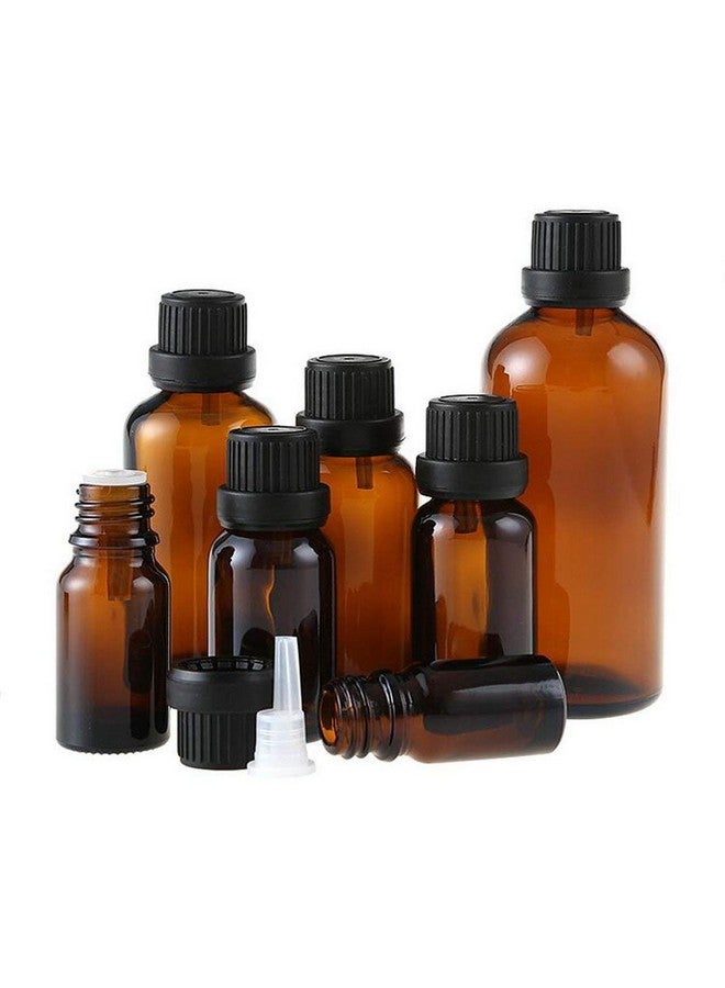 ericotry 3Pcs Empty Refillable Amber Glass Essential Oil Bottles Vials Attar Jars With Orifice Reducer And Black Cap Perfume Aromatherapy Diy Makeup Tools Accessories Size 30Ml 1Oz  - Image 4