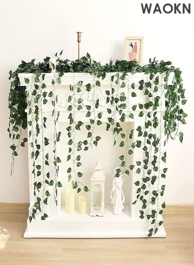 WAOKN 12pcs Artificial Ivy Garland, 84 Ft Fake Ivy Leaves, Durable and Long-lasting Artificial Greenery Garland, Fake Plants, Ivy Vines for Wall Decoration, Wedding, Party, Room Decor For Indoor And Outdoo - Image 4