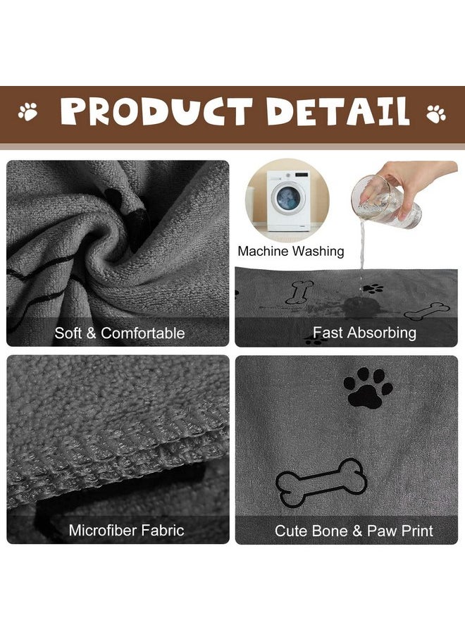 Chumia - Chumia 4 Pcs Dog Towels for Drying Dogs Puppy Towel Bulk Microfiber Absorbent Towel Pet Bathing Supplies Quick Drying Paw Towel for Medium Dogs Cats Pets Shower (Gray,24 x 40 Inch) - Image 1