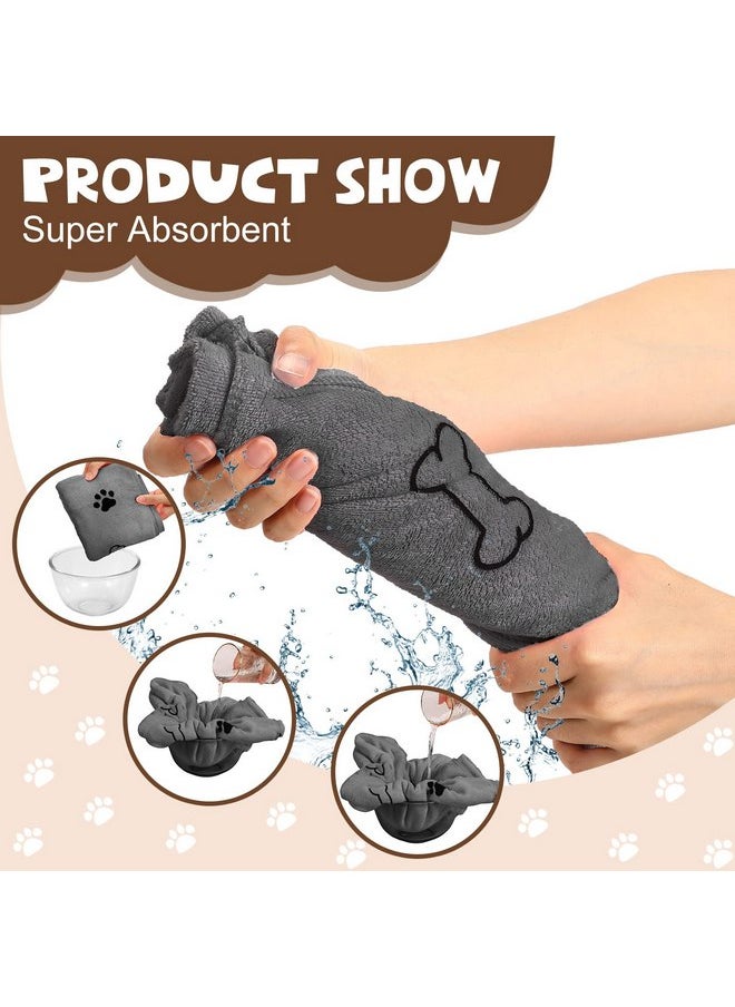 Chumia - Chumia 4 Pcs Dog Towels for Drying Dogs Puppy Towel Bulk Microfiber Absorbent Towel Pet Bathing Supplies Quick Drying Paw Towel for Medium Dogs Cats Pets Shower (Gray,24 x 40 Inch) - Image 1