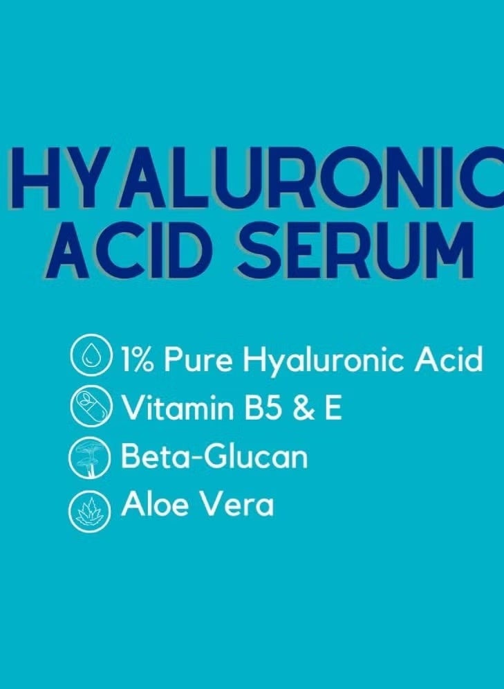 Dermisa Hyaluronic Acid Face Serum 1% Pure HA + Vitamin B5 & Beta-Glucan – Deep Hydration, Plumping & Anti-Aging Moisturizer for All Skin Types, Fragrance-Free 30ml - Image 2