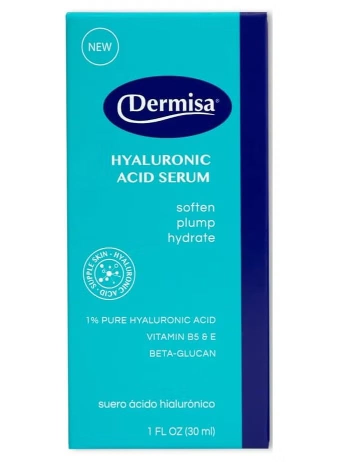 Dermisa Hyaluronic Acid Face Serum 1% Pure HA + Vitamin B5 & Beta-Glucan – Deep Hydration, Plumping & Anti-Aging Moisturizer for All Skin Types, Fragrance-Free 30ml - Image 3