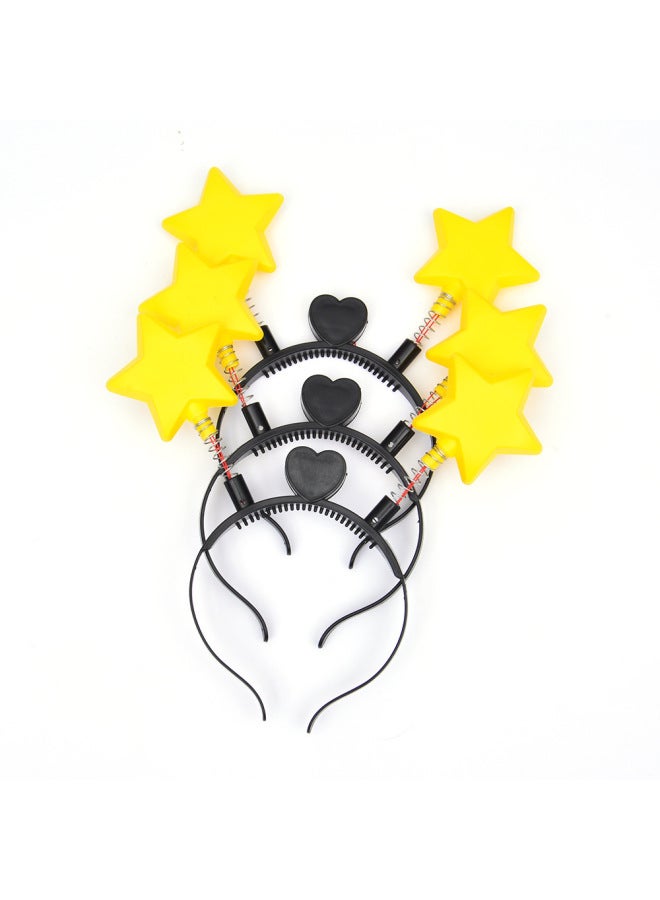 National Day Performance Props Decoration Luminous Headwear Yellow Five-pointed Star Spring Headband Star Headband Hair Card Gift-Color:Five-pointed Star Spring Headband (blue) - Image 5