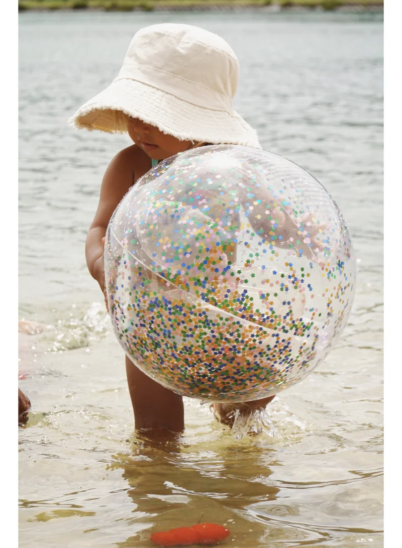 ساني لايف Inflatable Beach Ball for Kids – Cotton Candy Glitter Design, Fun Summer Pool Toy for Girls and Boys – Perfect Outdoor Beach Accessory for Pool Parties, Backyard Games, and Vacation Fun, Kids Summer Essentials