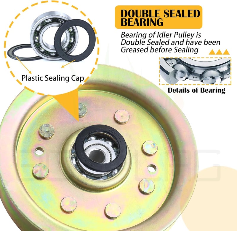 BOSFLAG 753-08171 Idler Pulley Kit Replaces 756-04129, 756-04129B, 756-04129C, 956-04129, 956-04129B, 956-04129C, 753-08068, 753-08068A for Cub Cadet RZT50, RZT54, LTX1050, LTX1040 LT2000 Tractors - Image 4