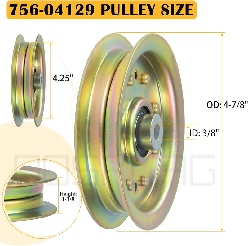 BOSFLAG 753-08171 Idler Pulley Kit Replaces 756-04129, 756-04129B, 756-04129C, 956-04129, 956-04129B, 956-04129C, 753-08068, 753-08068A for Cub Cadet RZT50, RZT54, LTX1050, LTX1040 LT2000 Tractors - Image 3