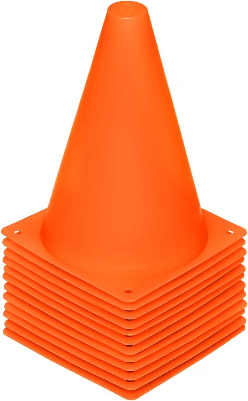 REEHUT 7.5 Inch Plastic Sport Training Traffic Cone (Set of 12, Orange) - Image 1