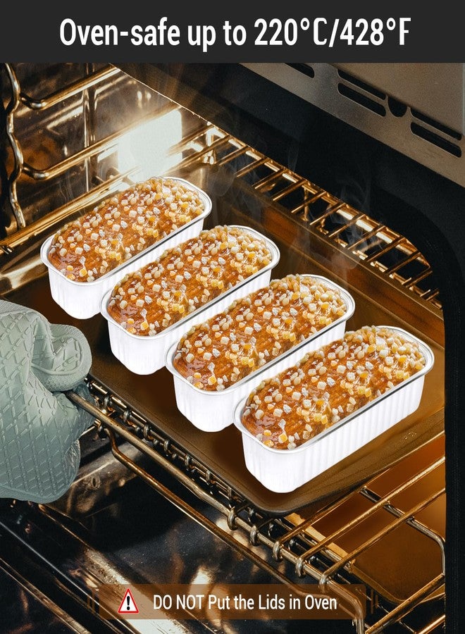 EUSOAR Disposable Ramekins, 50pcs 6.8oz White Mini Cake Loaf Pans with Lids, Aluminum Foil Ramekins Muffin Liners Baking Cups Containers Holders Creme Brulee Tins for Birthday Wedding Party - Image 5