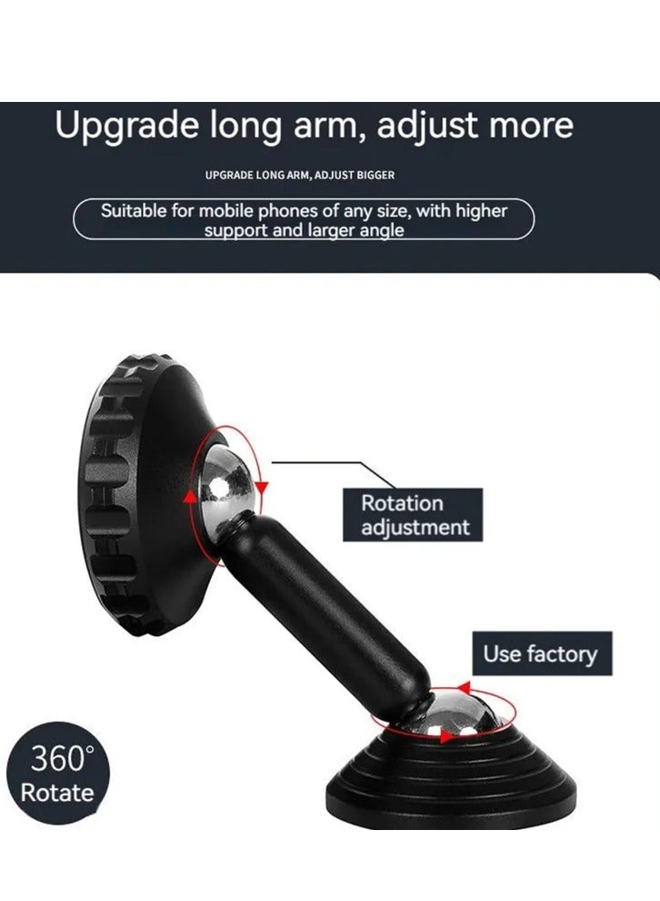ACLIX Car Home Mobile Phone Magnetic Bracket Strong Magnetic Double Ball Instrument Panel Navigation Bracket (Black) - Image 4