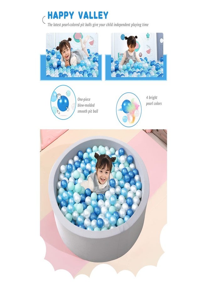 STARBOLO Ball Pit Balls Play Balls -50PCS Pearl 4 Blue Colors Ocean Balls BPA&Phthalate Free Non-Toxic Crush Proof Soft Plastic Ball Pit for Toddlers 1-3 Kids Birthday Pool Tent Party - Image 3