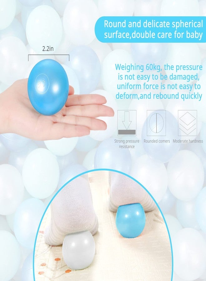 STARBOLO Ball Pit Balls Play Balls -50PCS Pearl 4 Blue Colors Ocean Balls BPA&Phthalate Free Non-Toxic Crush Proof Soft Plastic Ball Pit for Toddlers 1-3 Kids Birthday Pool Tent Party - Image 4