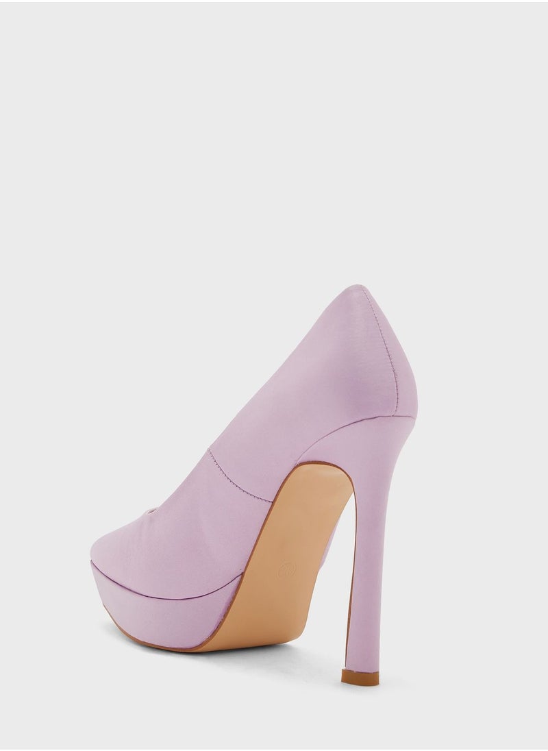 Ginger - Satin Platform Pointed Pump - Image 1